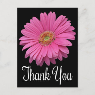 Bloemen Bedankt Pink Gerbera Daisy Flower Black Briefkaart