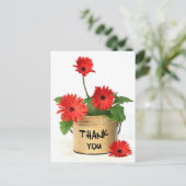 Bloemen Bedankt Red Gerbera Daisy Flowers Briefkaart (Staand voorkant)