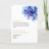 Bloemen begrafenis herdenking volgorde van dienst  programma (Achterkant)