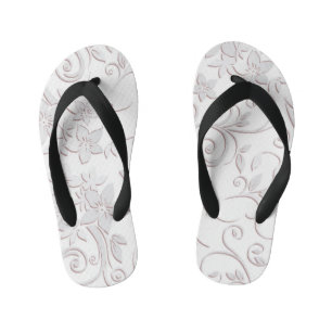 Bloemen behang 1 kinder teenslippers