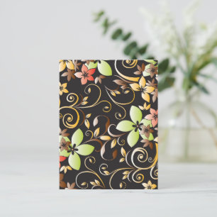 Bloemen behang 4 feestdagenkaart