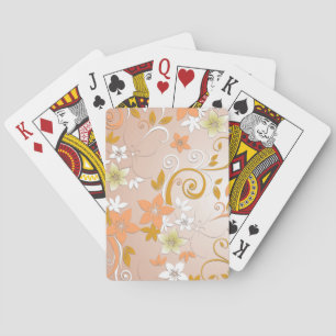Bloemen behang 8 pokerkaarten