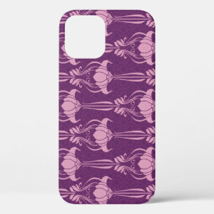 Bloemen behang roze Violet ontwerp iPhone 12 Hoesje