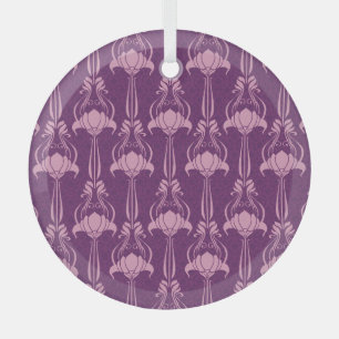 Bloemen behang roze Violet ontwerp Glas Ornament