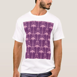 Bloemen behang roze Violet ontwerp T-shirt