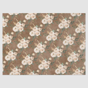 Bloemen Beige Bruin Bruiloft Tissuepapier