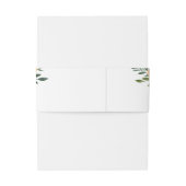 Bloemen Beige Gouden Bruiloft Uitnodigingen Wikkel (Achterkant Voorbeeld)