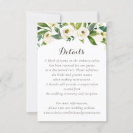 Bloemen Beige Wit Groen Elegant Crest Details Kaart