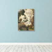 Bloemen bij de brug canvas afdruk (Insitu (Houten vloer))