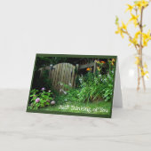 Bloemen bij Garden Gate - Blank Kaart (Gele Bloem)