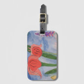 Bloemen bij het meer bagagelabel (Voorkant (verticaal))