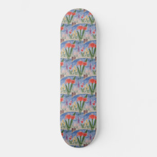 Bloemen bij het meer van het skateboard