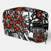 Bloemen bij het winterraam toilettasje (Rechterhoek)