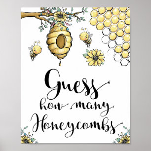 Bloemen Bijenkorf Honing Sweet Bee Guess Honingrat Poster