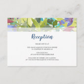 Bloemen bladeren Turquoise bruiloft receptie Informatiekaartje (Voorkant)