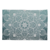 Bloemen, bladeren, witte kant, Floral Mandala op B Kussensloop (Achterkant-Links)