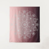 Bloemen, bladeren, witte kant, Floral Mandala op r Wandkleed (Voorkant)