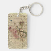  Bloemen Bladmuziek Saxofoon Sleutelhanger (achterkant)