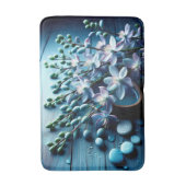 Bloemen Blauw Bad Mat (Voorkant Verticaal)