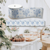 Bloemen Blauw en Wit Chinoiserie Vassen Bruids Lint