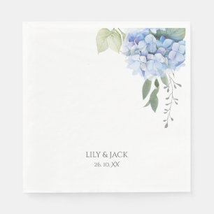 Bloemen Blauw en Wit Hydrangea Bruiloft Servet