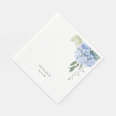 Bloemen Blauw en Wit Hydrangea Bruiloft Servet (Hoek)