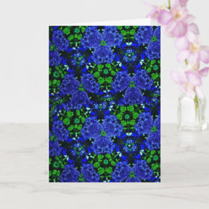 Bloemen Blauw & Groene Kaleidoscoop Vriend Verjaar Kaart