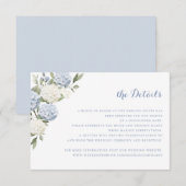 Bloemen Blauw Hydrangea Groen Bruiloft Details Kaart (Voorkant / Achterkant)