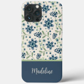 Bloemen  Blauw Patroon Trendy Inspirivity Case-Mate iPhone Case (Achterkant)