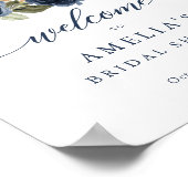 Bloemen Blauw Pompoen Bruiloft Welkom Bord Poster (Hoek)