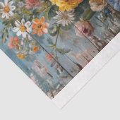 Bloemen Blauw Versleten Achtergrond Tissuepapier (Detail)