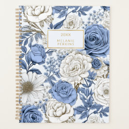  Bloemen Blauw Wit Antiek Rozen Wildbloem Planner