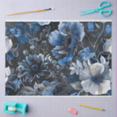 Bloemen  Blauw Wit Bloem Decoupage Tissuepapier (Craft)