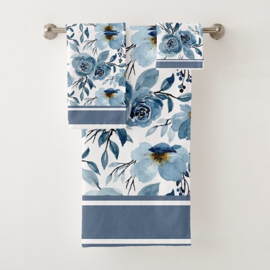 Bloemen Blauwe Kool Rozen Handdoek (Insitu)