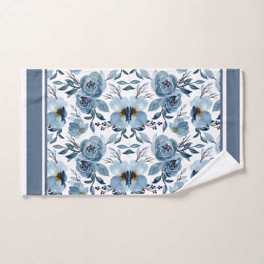 Bloemen Blauwe Kool Rozen Handdoek (Handdoek)