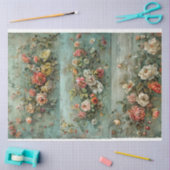 Bloemen Blauwe Papers voor Breedplanken Ontwerp Tissuepapier (Craft)