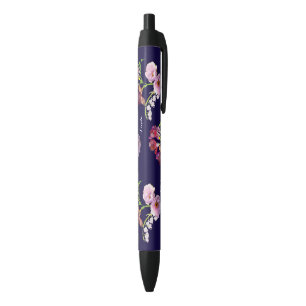 Bloemen Blauwe Pen met Naam