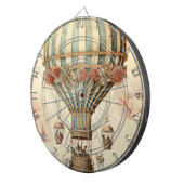 Bloemen Blauwe Streep Hete Luchtballon Dartbord (Voorkant Rechts)