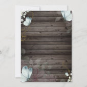 Bloemen Blauwe Vlinders Hout Kaart (Achterkant)