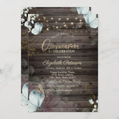 Bloemen Blauwe Vlinders Hout Kaart (Voorkant / Achterkant)