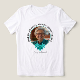Bloemen Blauwgroen Lijst Kleinkind naar Oma Foto Tri-Blend Shirt