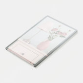 Bloemen | Bleke roze rozen op de nachtstand Post-it® Notes (Schuin)