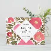 Bloemen Bloeien Bewaar de Datum Kaart (Staand voorkant)