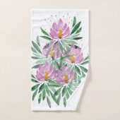 Bloemen bloeien Violet Boho Waterverf Bad Handdoek (Handdoek)