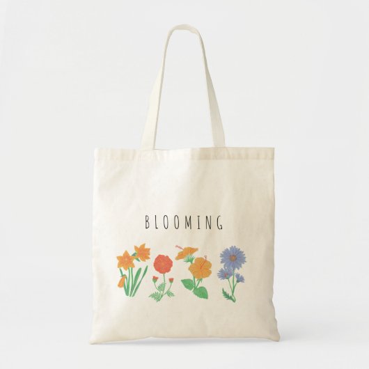 Bloemen bloeiende canvas tas (Voorkant)