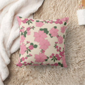 Bloemen Bloem Behang Roze Sierkussen (Deken)