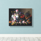 Bloemen bloem kunstbloemen canvas afdruk (Insitu (Houten vloer))