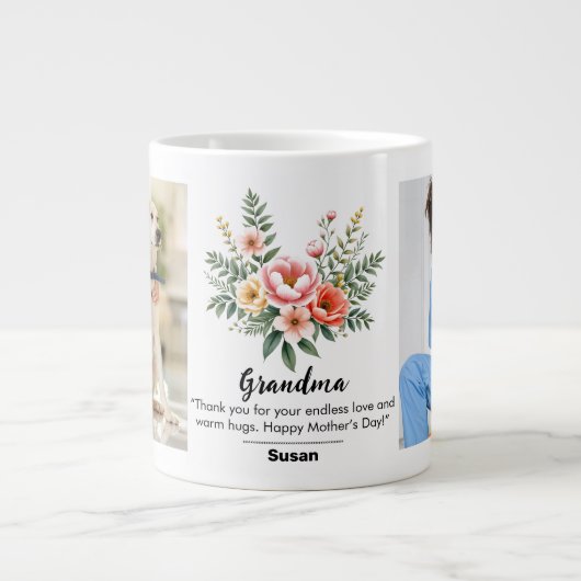 Bloemen Bloem Moederdag Granma Gift Jumbo Extra Grote Beker (Voorkant)
