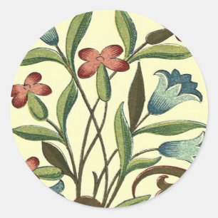 Bloemen Bloemen Bloemen Behang Art Nouveau Ronde Sticker