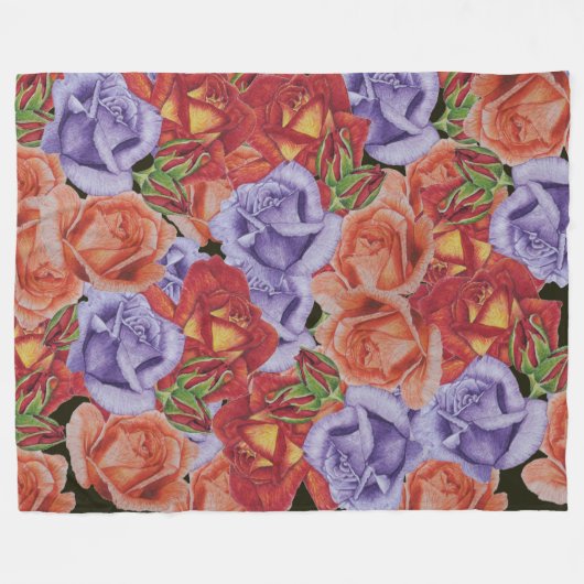 bloemen bloemen bloemen bloemen bloemen bloemen bl fleece deken (Voorkant (Horizontaal))